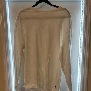 Nike Men's Cream Long Sleeve Tee Loose Fit!